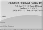 What did Hamburg Plumbing Supply say?